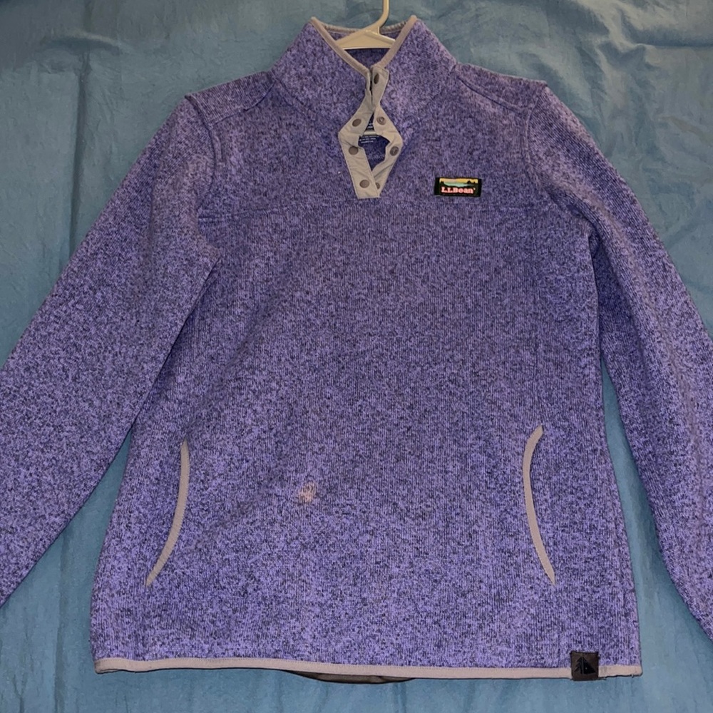LL Bean 1/4 Snap Fleece Pullover Women’s Purple